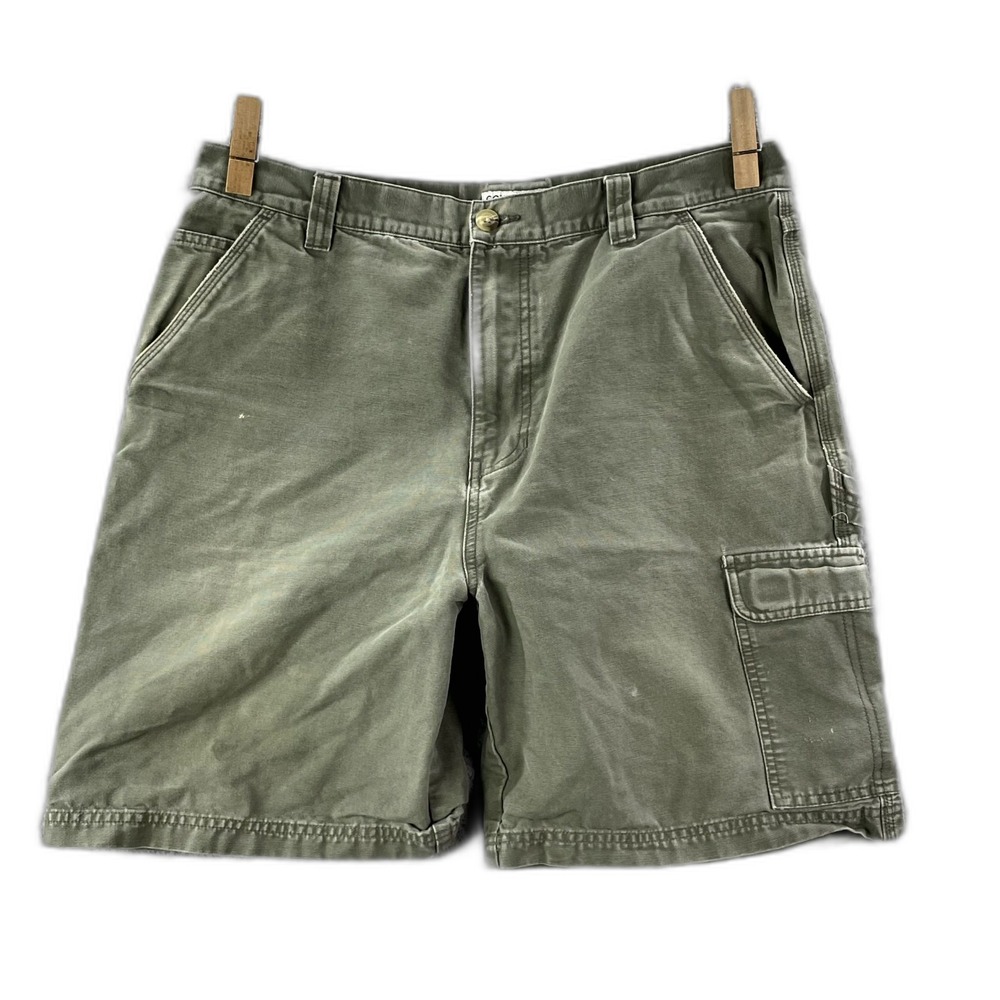 Covington Cargo Shorts Men's 36 Green Canvas Gorpcore Utility Casual Workwear